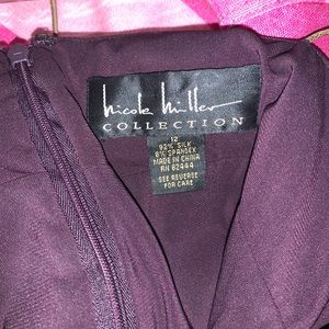 Eggplant and gold Nicole Miller Slip Dress